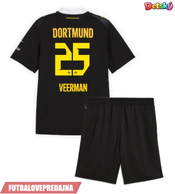 Lacne Dětský Futbalové dres Borussia Dortmund Joey Veerman #25 2026-27 Krátky Rukáv - Preč (+ trenírky)